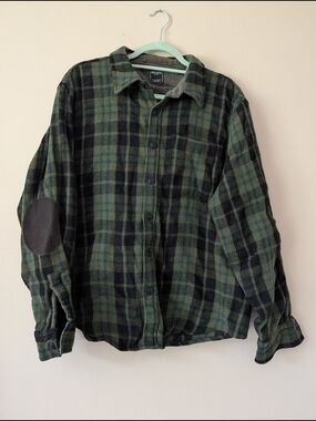 Todd Snyder Olive Green and Black Plaid Shirt Wool Jacket Size Xl